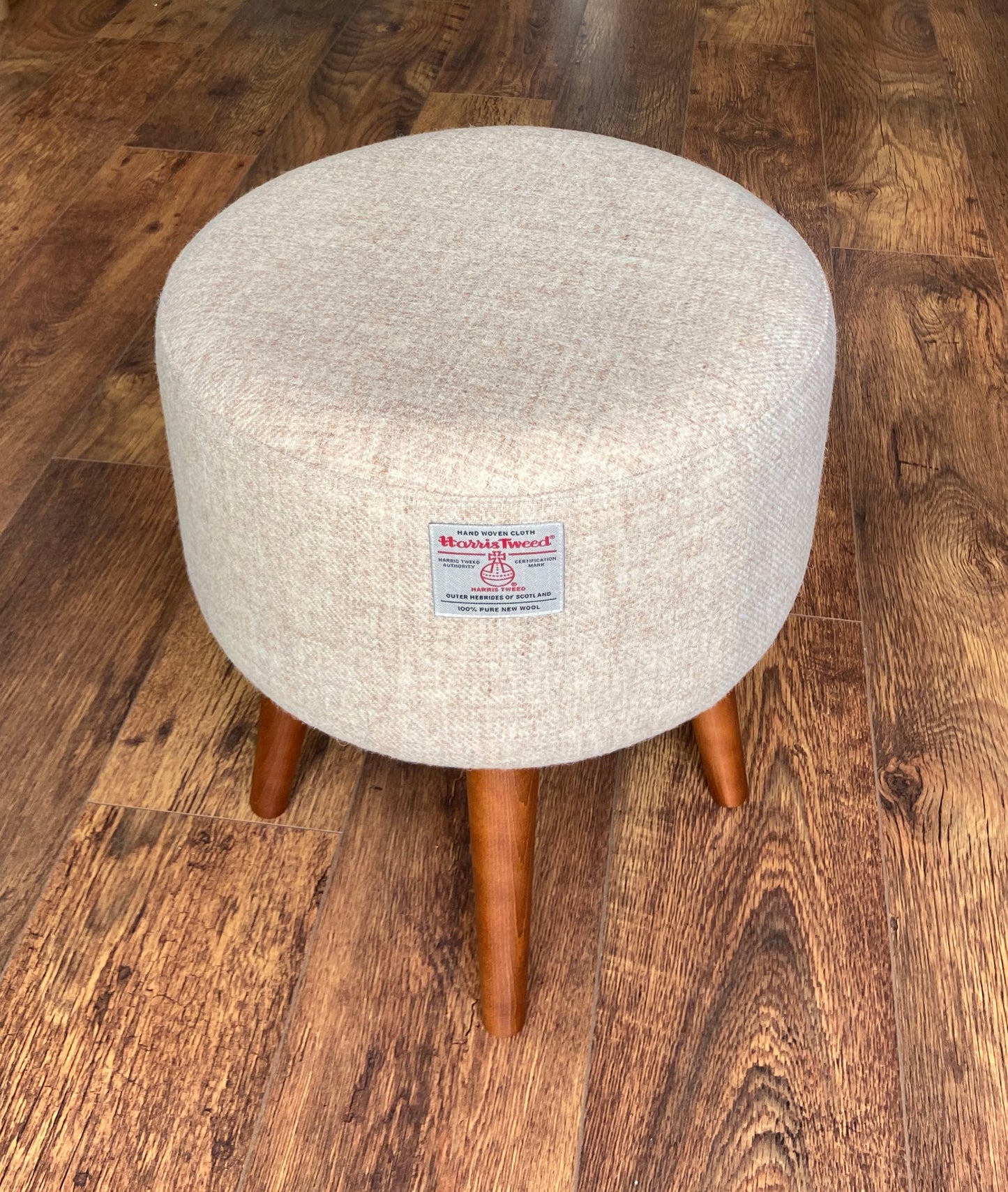 Oatmeal Cream Harris Tweed Classic Footstool