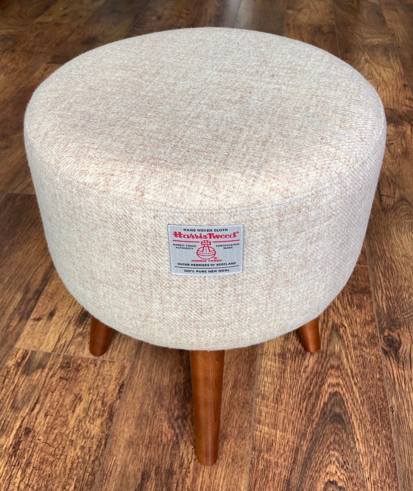 Oatmeal Cream Harris Tweed Classic Footstool