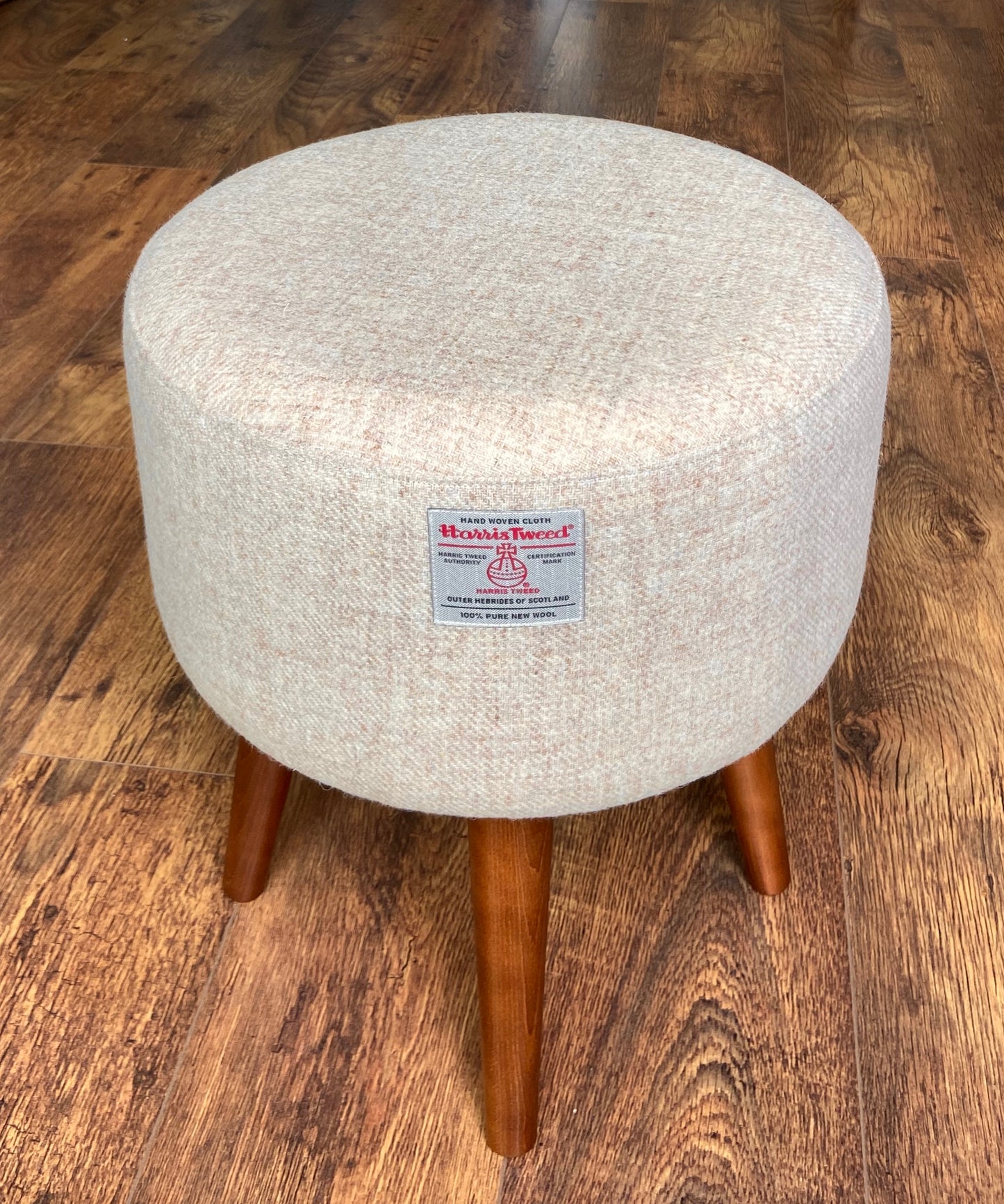 Oatmeal Cream Harris Tweed Classic Footstool