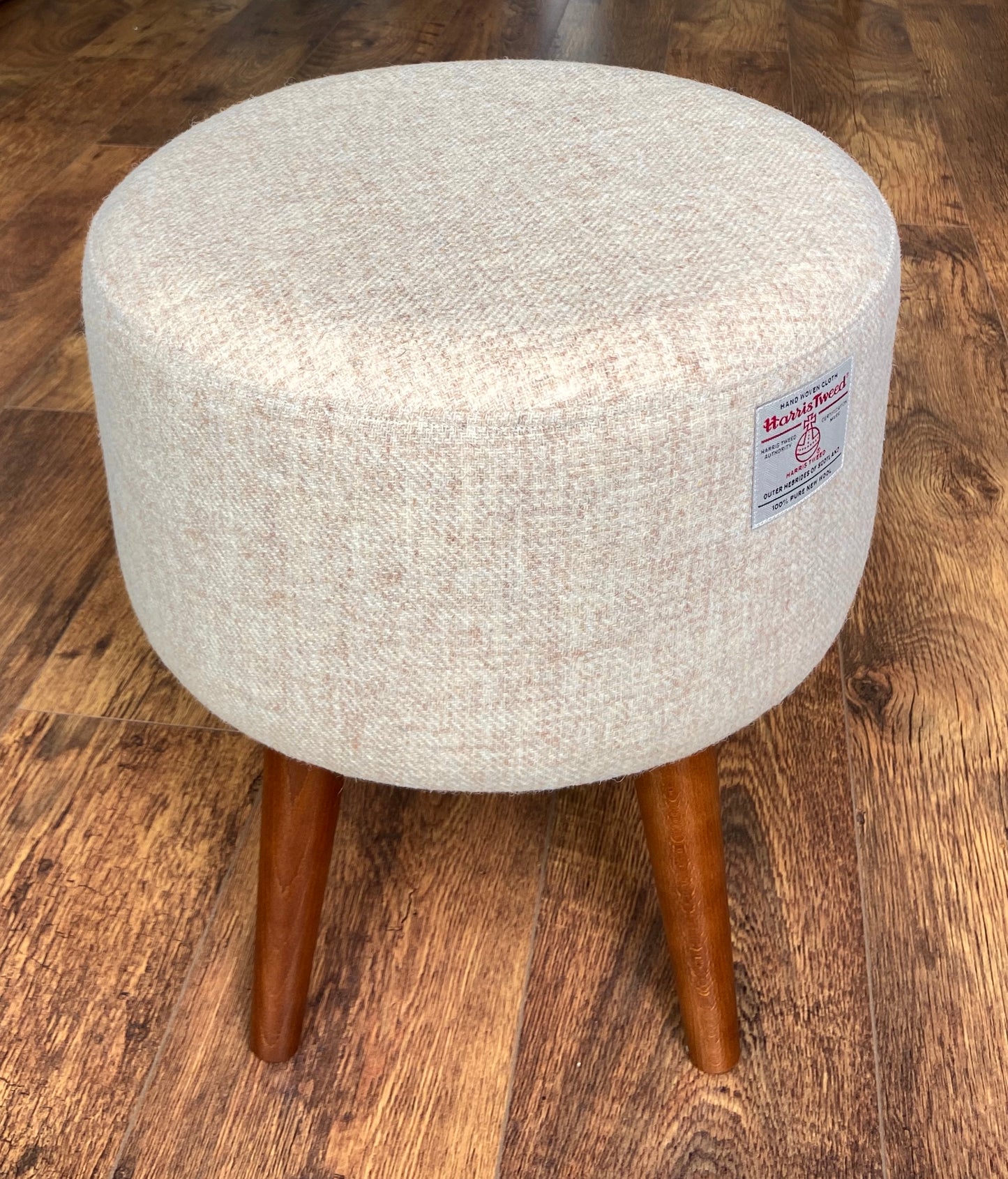 Oatmeal Cream Harris Tweed Classic Footstool