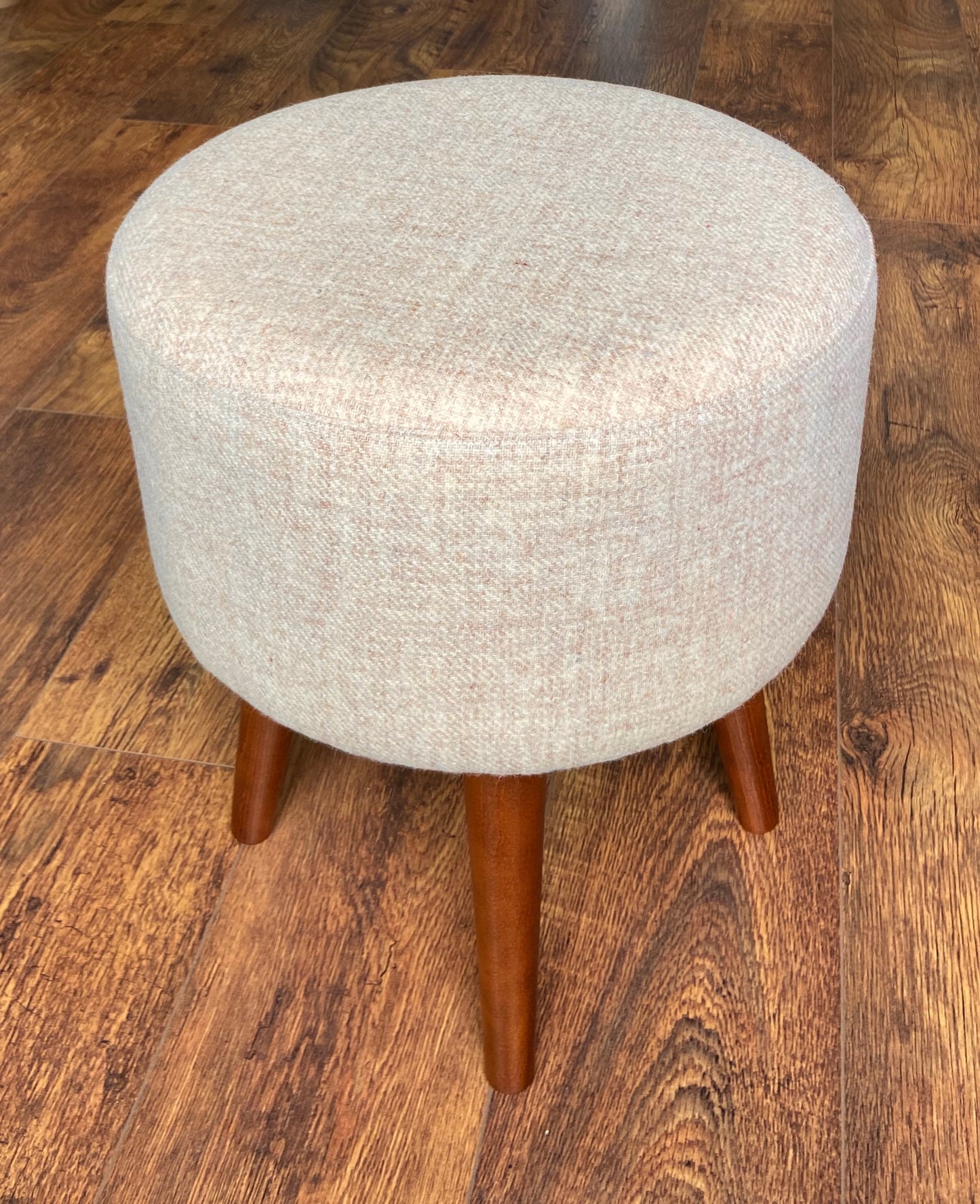 Oatmeal Cream Harris Tweed Classic Footstool