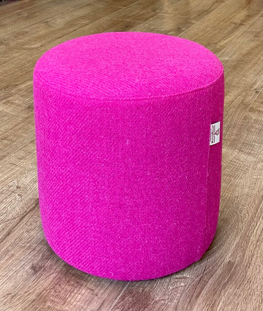 Bright Pink Harris Tweed Small Floating Footstool