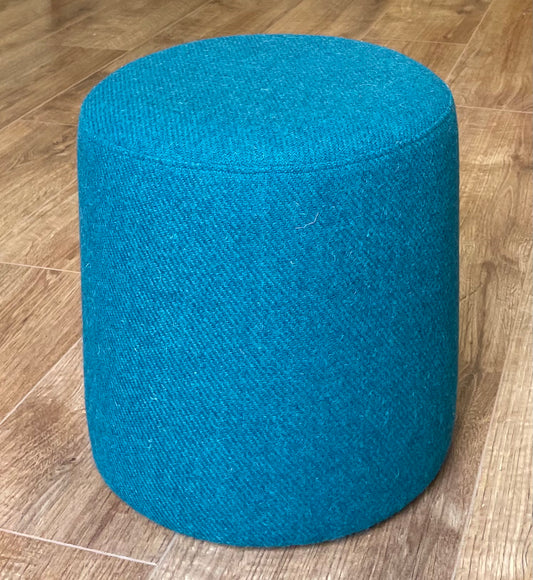 Teal Harris Tweed Small Floating Footstool