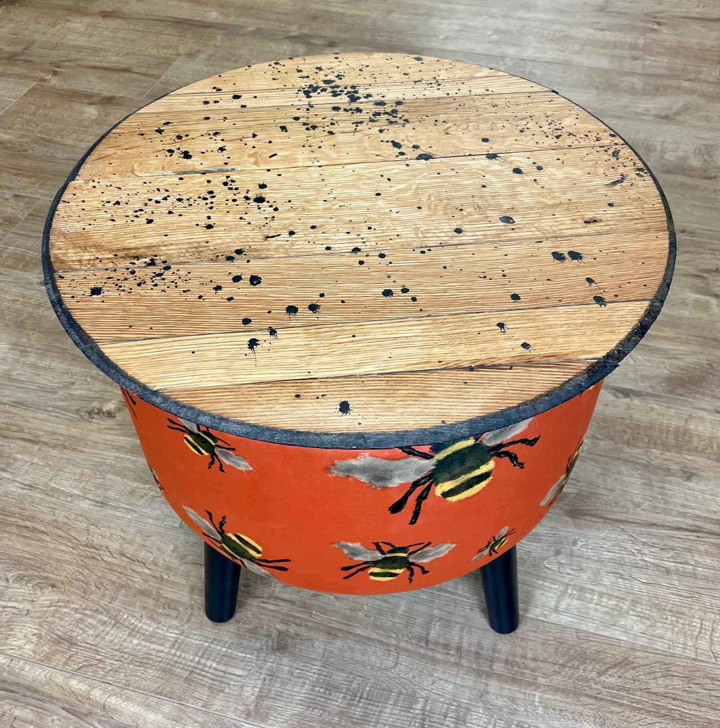 Buzzy Bee Velvet and Oak Whisky Barrel Top ‘Wee Dram’ Table