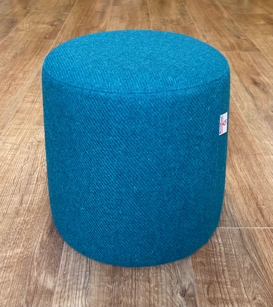 Teal Harris Tweed Small Floating Footstool