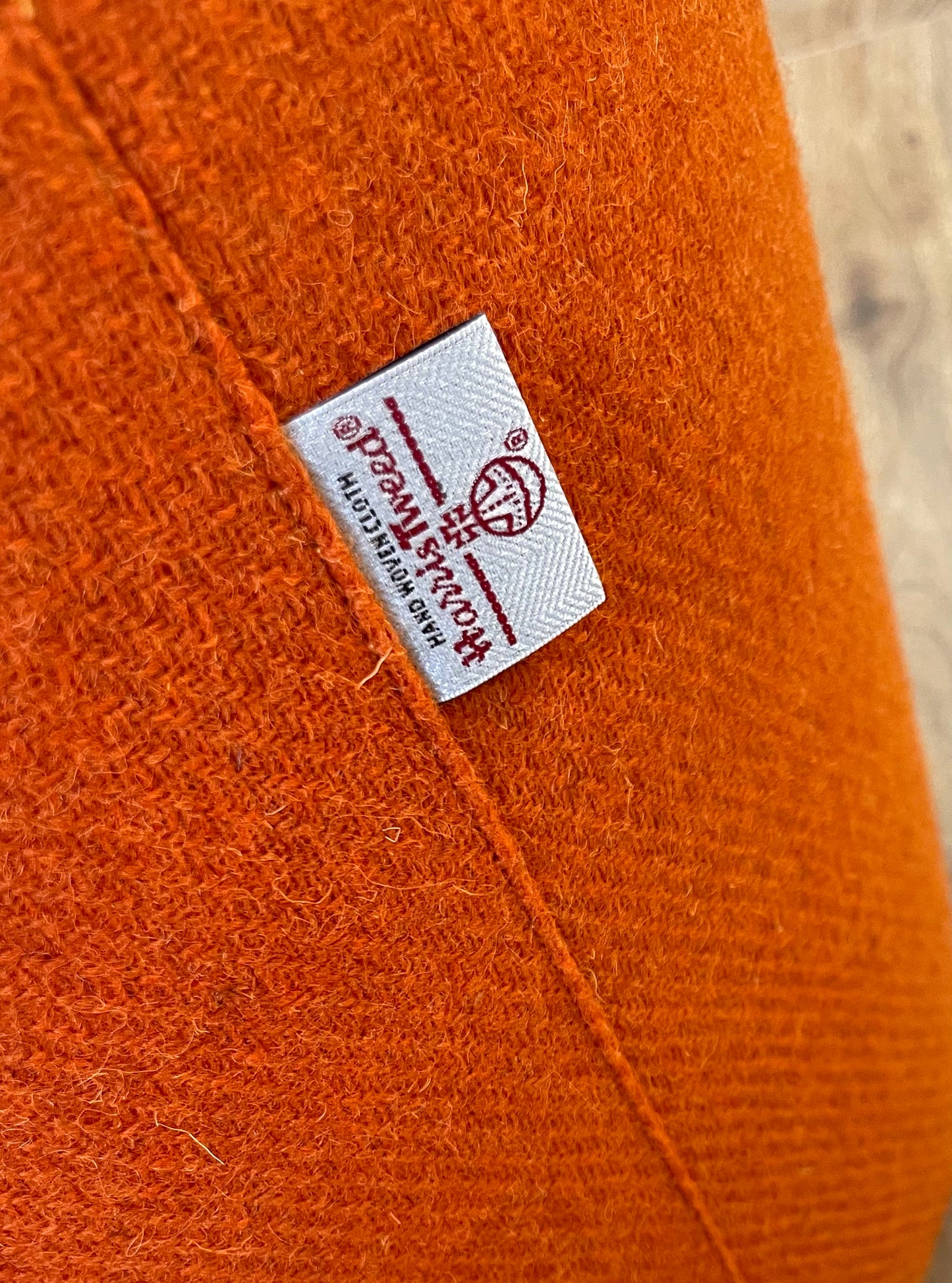 Orange Harris Tweed Small Floating Footstool